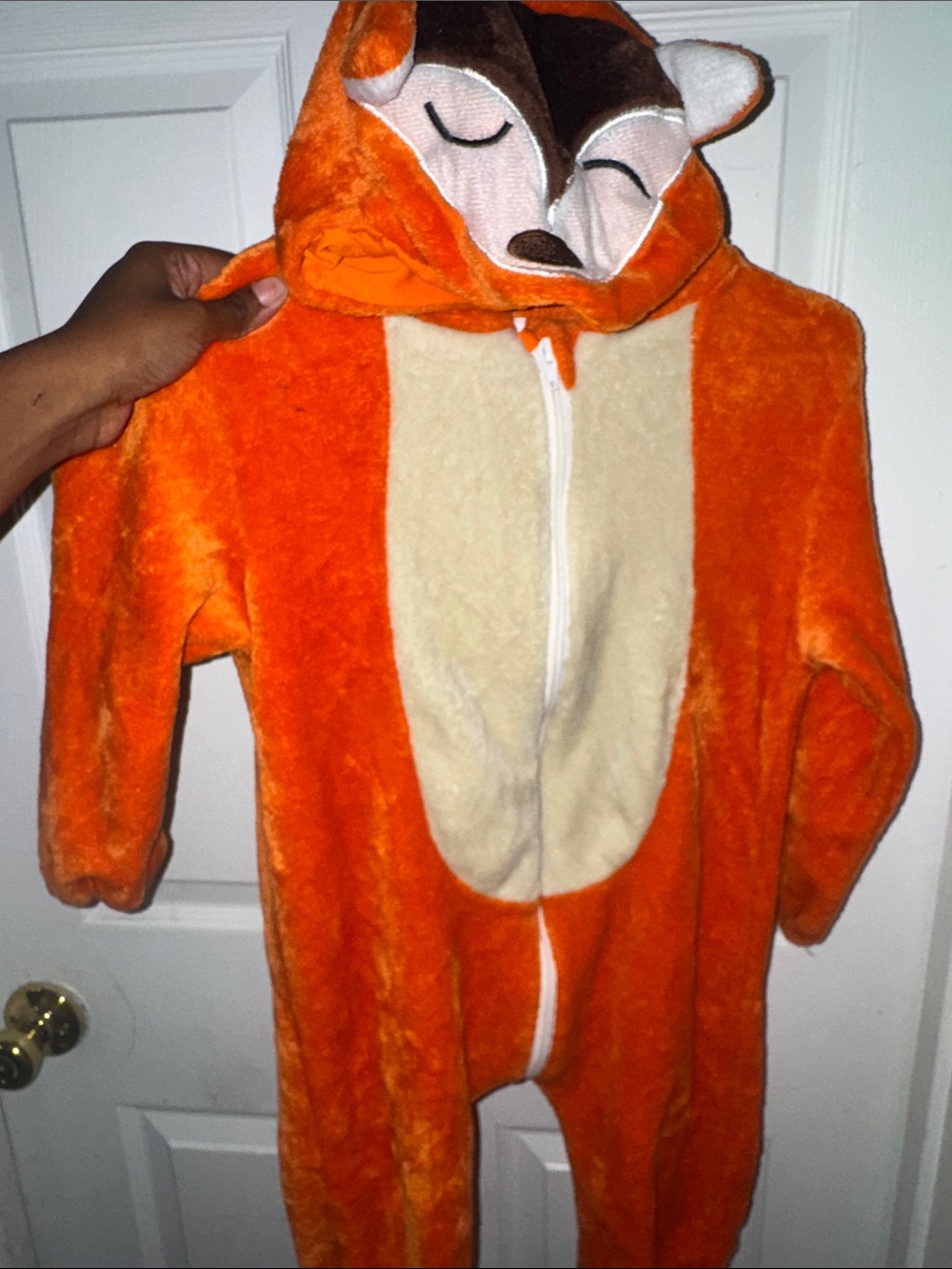 Orange Fox Hooded Plush One-Piece